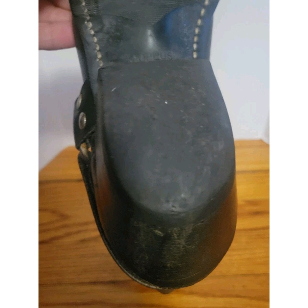 Double H Harness Vintage Boots Biker Motorcycle Sq Toe Black Leather Women 7.5 - Picture 8 of 15